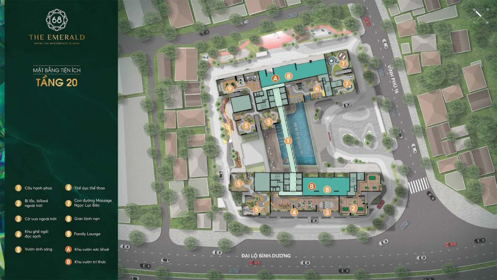 mặt bằng tiện ích the emerald 68